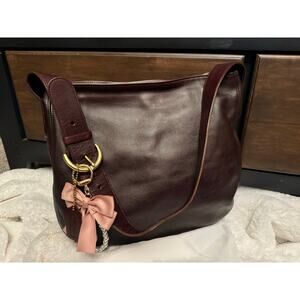 Vintage Coach Shoulder Soho Boho Mahogany leather restored